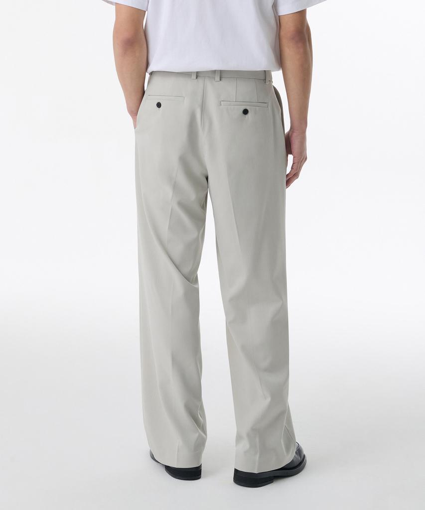 MUSINSA STANDARD Real Wide Hidden Banding Slacks [Dusty Cream]