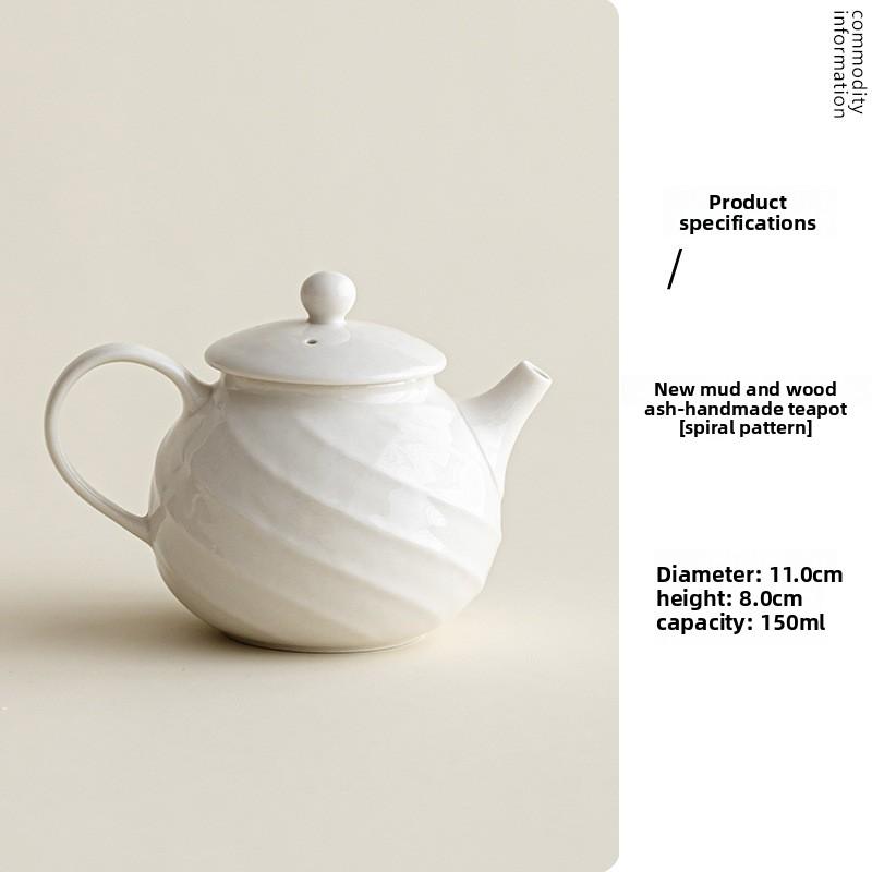 Ash Glaze Handmade Ceramic Teapot with Filter Simple Style Kung Fu Tea Set for Home Brewing Single Pot Chinese Tradition Gift