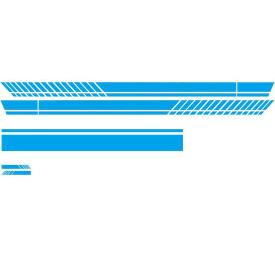 Sporty Racing Stripe Car Side Body Hood Rearview Mirror Sticker Decals Decor Set