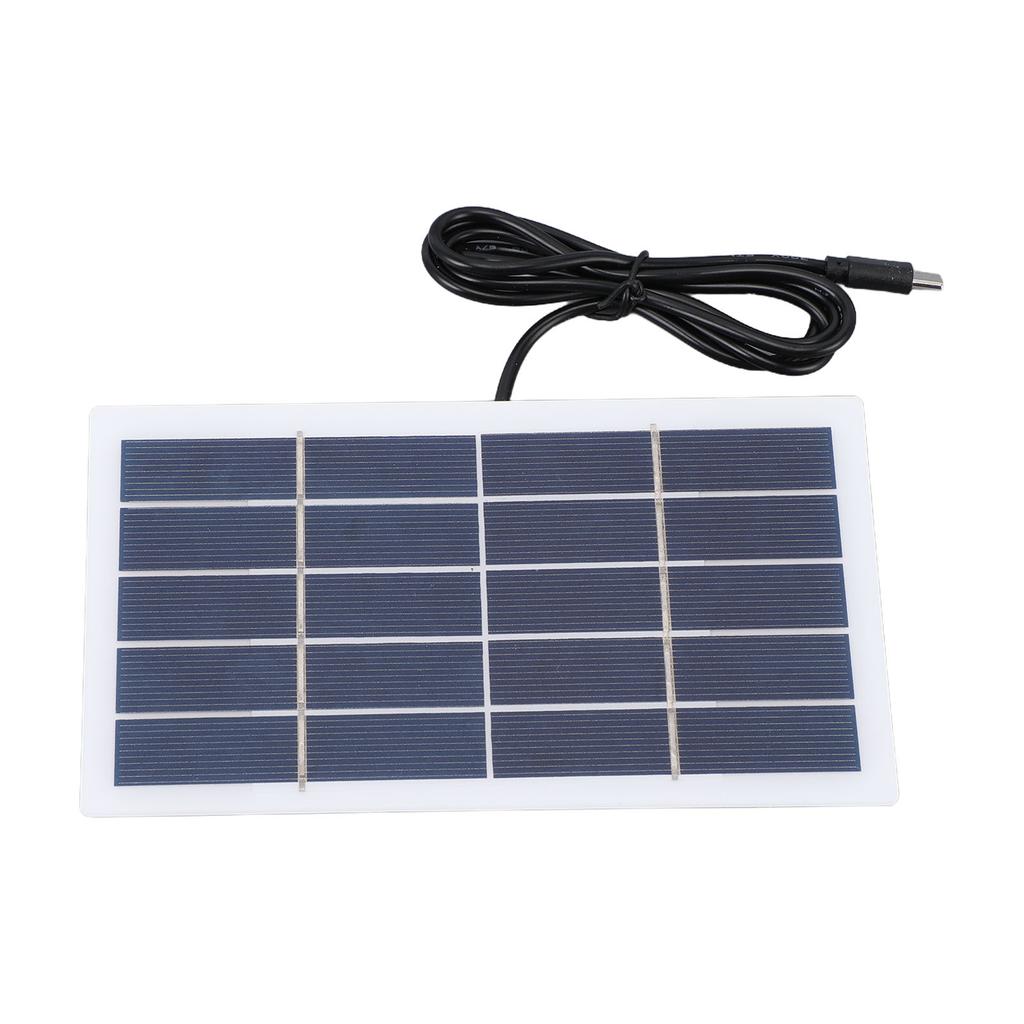 2W Solar Panel Water Proof Polycrystalline Silicon Solar Panel Charger with Type C Interface for Outdoor Garden Lights