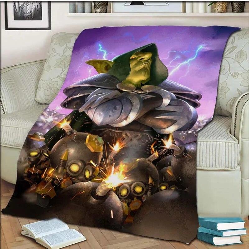 Game Hearthstone 3D tištěná umělecká fleecová přikrývka do postele Turistika Piknik Hrubá přikrývka přes postel Fleecová přikrývka