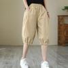 Women Leisure Shorts Streetwear Womens Knee-length Leisure Shorts with Elastic Waistband for Summer Comfortable Fit Fit Single Color Pants for Lei