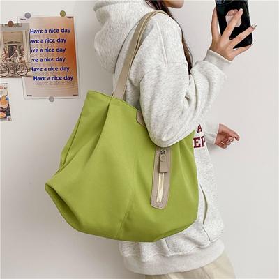 New Shoulder Bag Large-capacity Canvas Bag High-value Foreign Versatile Nylon Big Bag Student Tote Bag