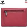 Humerpaul Ladies First Layer Cowhide Three-folding Wallet RFID Anti-theft Brush Portable Wallet Multi-card Slot Large-capacity Multi-compartment