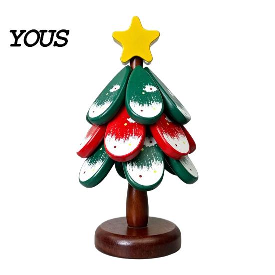 Rustic Dining Table Pad Christmas Tree Wooden Trivets, Durable Pine Wood Potholders with Storage Stand, Decorative Holiday Tray Heat Resistant