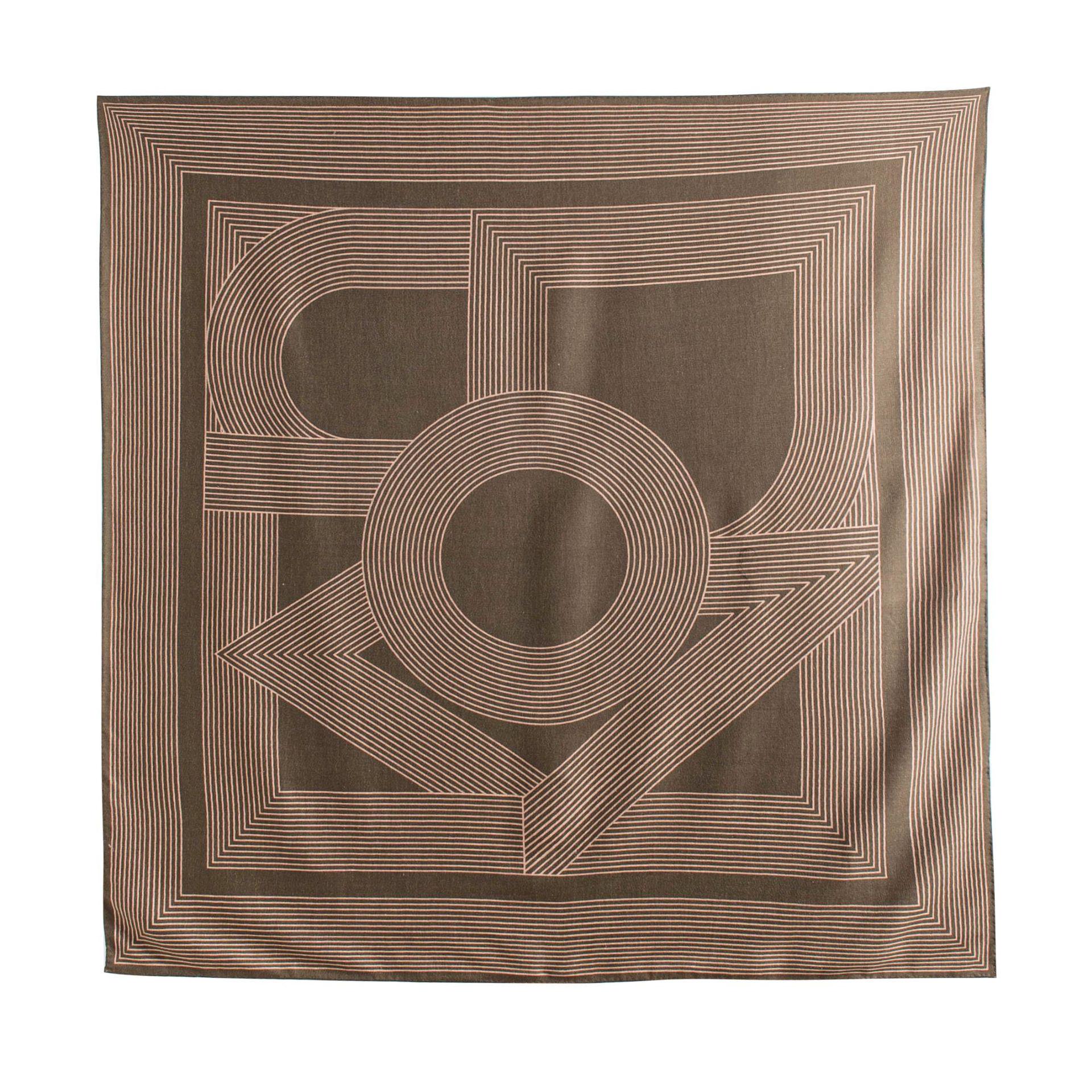 

Полосатый двухсторонний шарф из шелка и шерсти: Элегантная, универсальная шейная шаль для женщин на осень. 105x105cm