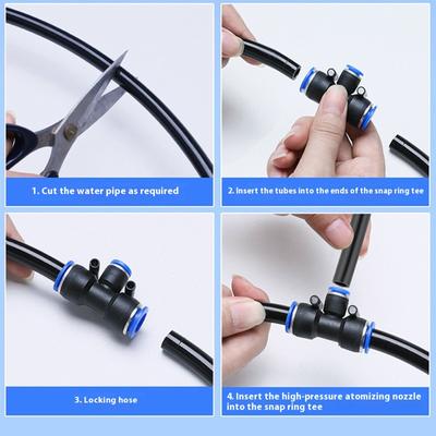 Outdoor Misting Cooling System Bending Water Air Mist Nozzle Spray Garden Flower Plant Irrigation Watering Irrigation