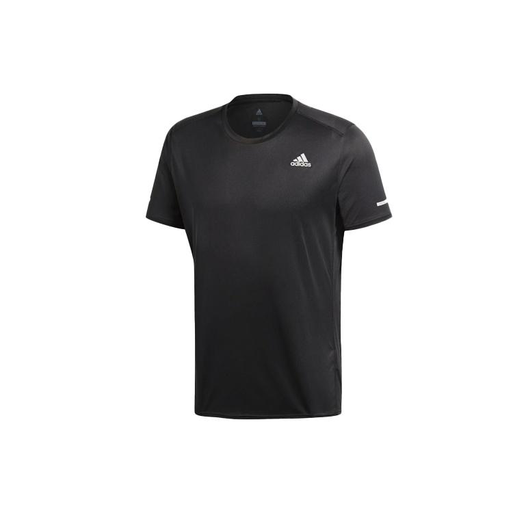 adidas Run Tee M CG Running Sports Round Neck Short Sleeve Black Men s CG1953 S