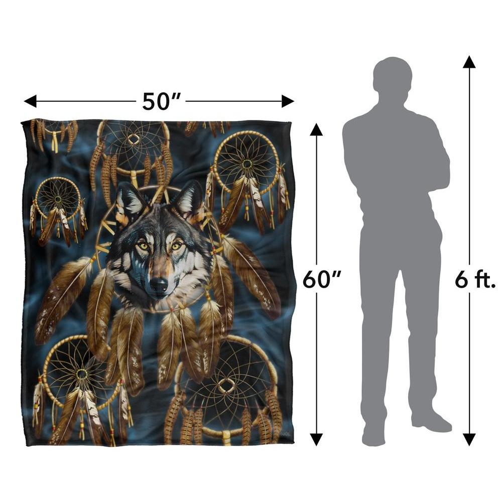 JQ Licensing Silky Dreamcatcher Wolf Supersoft Blanket