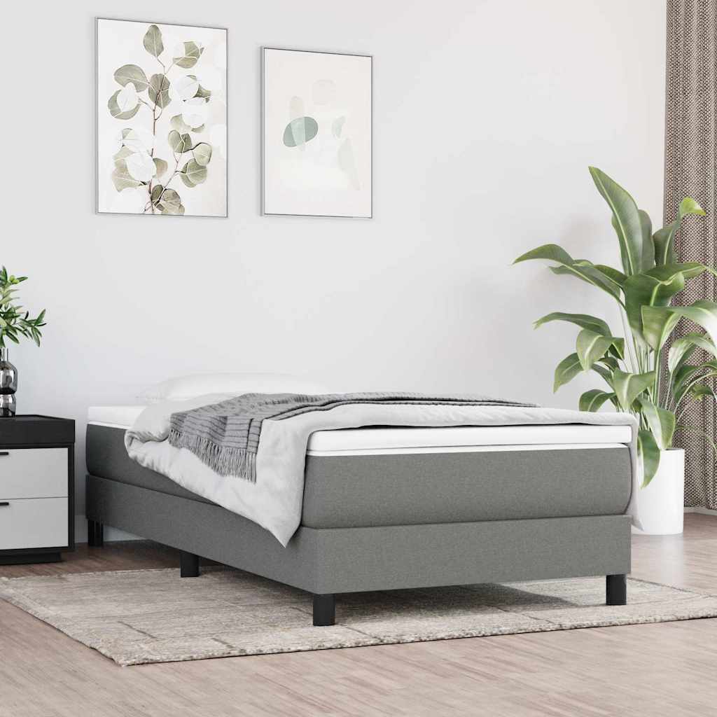 vidaXL Boxspringbettgestell Dunkelgrau 90x190 cm Stoff graue