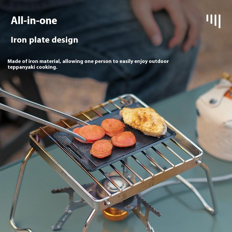 Kleine Camping-Bratpfanne Outdoor Mini Tragbare Grillpfanne BBQ Backschale Pfanne Reise Wandern Picknick Camping Kochgeschirr Grillwerkzeug