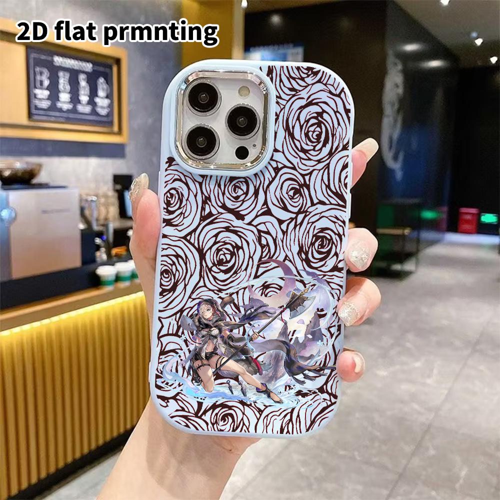Phone Case: 2D Flat Design Suitable for iPhone 18 17 16 15 14 13 Pro Protective Case, Couple Style, Axe-wielding Girl, Christmas and Halloween Gifts