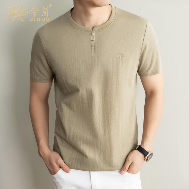 Jinjuan 2026 Men's Casual Linen Blend Short Sleeve T-Shirt