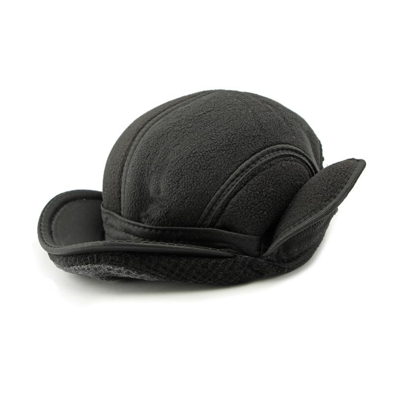 Warm Cap for Middle-Aged and Elderly Men's Winter Ear Protection Beret Peaked Cap