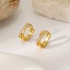 European and American Cross-twist Diamond Earrings, Stainless Steel Small Ear Buckles, White Zircon C-type Earrings, French Temperament Ear Jewelry