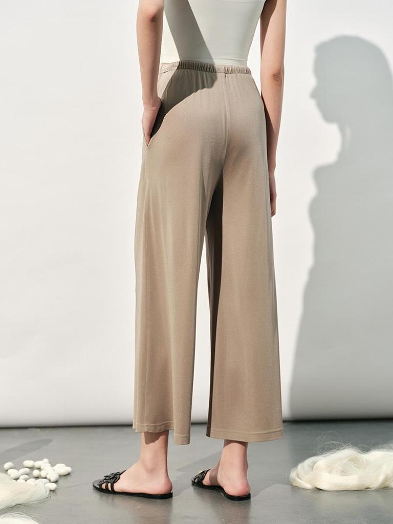 2026 Summer Cool Breathable Mulberry Silk Wide-Leg Commuter Pants