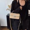 New fashionable light luxury simple solid color baguette bag portable shoulder crossbody trendy women's bag