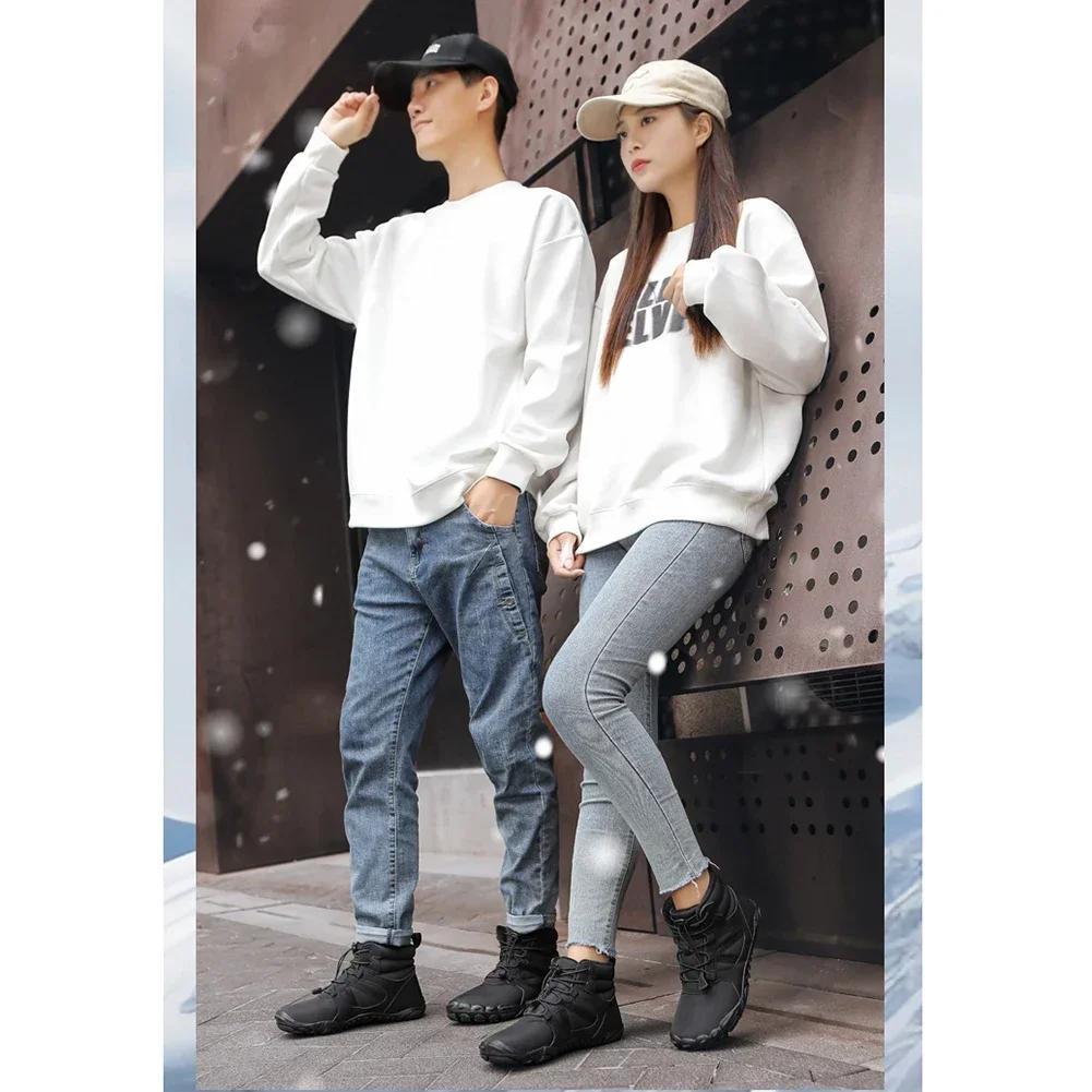 Brand New Winter Boots for Men Women Snow BareFoot Outdoor Non-slip Warm Fur Casual Sneakers Plus Size Ankle Boots Hiking Shoes