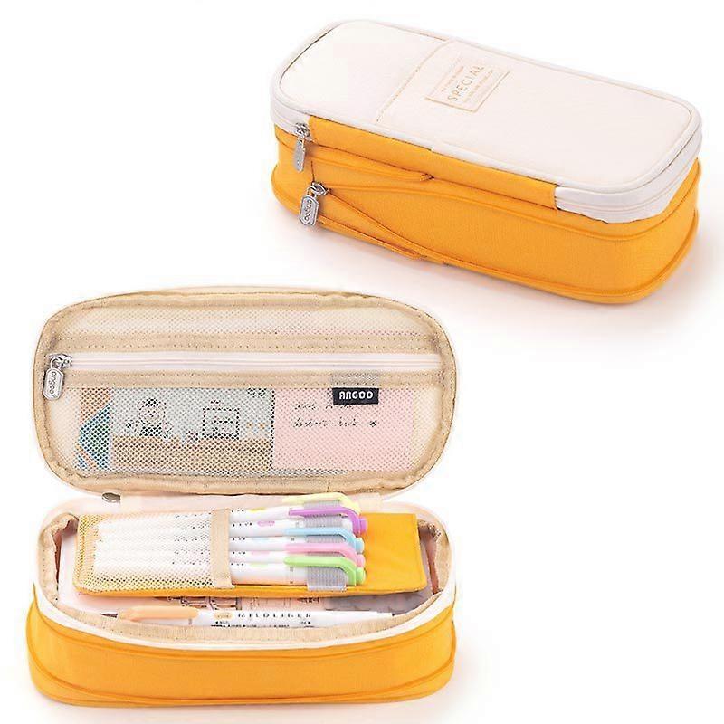 Pencil/ Pen Case for Girls, Big Capacity Large Portable Office Stationery Makeup Bag Pouch, Desk Organizer