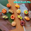 24PCS Simulation Felt Board Push Pin Cute Soft Wood Board Push Pin  Office