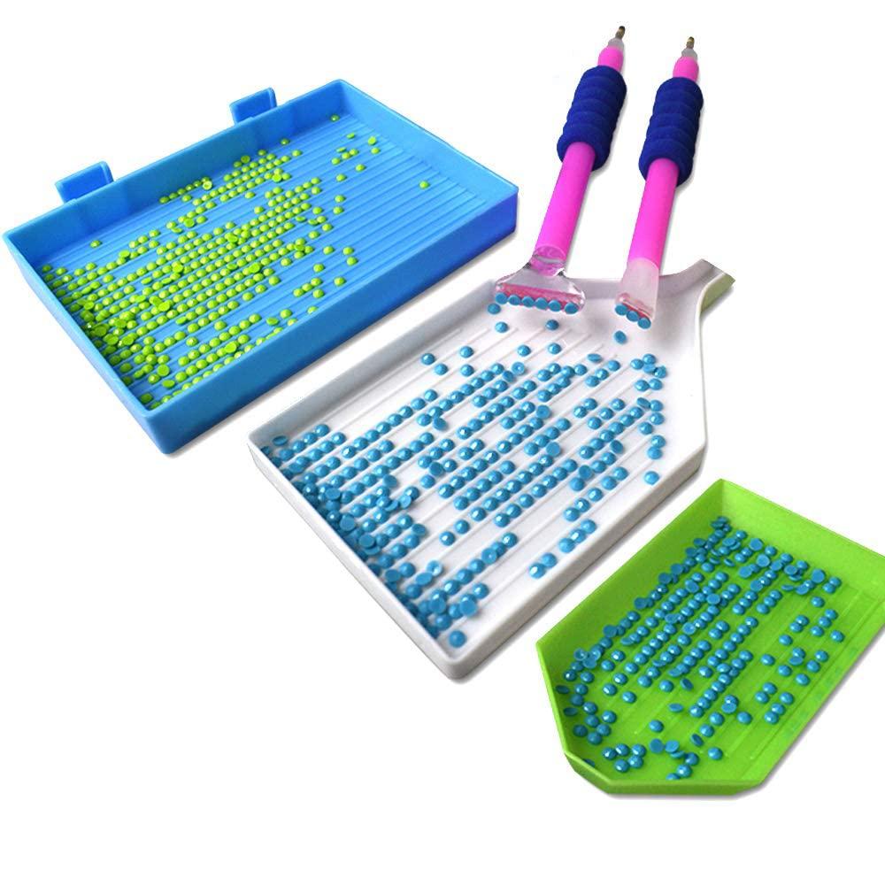 Winuin diamantmålningsverktyg 5D diamantkonst 21 set diamantmålningsverktyg nybörjarkit spetsborrpenna diamantplatta diamantväska diamantmålning