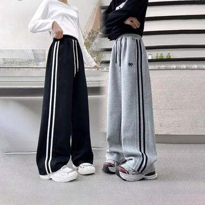 Pantaloni sportivi per ragazze, pantaloni casual a gamba larga primaverili per adolescenti, pantaloni dritti e larghi per bambini, abbigliamento autunnale per bambini