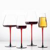 2PCS Red Pulled Stem Crystal Wine Goblet Handmade Personality Red Wine Glass Tasting Cup Home Bar Wedding Party Using