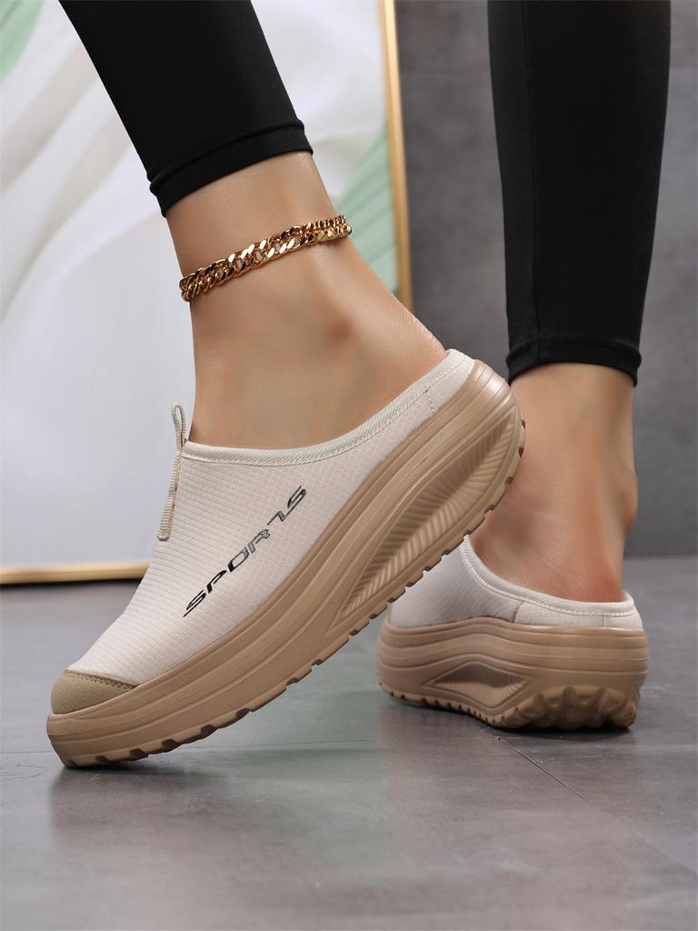 Women Casual Shoes Slip On Loafers Fashion Comfortable Breathable Slippers Female Platform Height-Increasing Footwear
