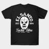 Men Black Print T-shirt El Santo No-Cut Transfer Paper Print Cotton Tshirt