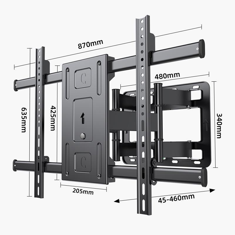 Ultra-Thin Telescopic Rotating Wall Mount Bracket for 65-100 Inch TVs