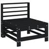 Vidaxl Ogrodowa Sofa Środkowa, Czarna, Lite Drewno Sosnowe