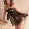 Pure Lust Female Sexy Perspective Temptation Open Crotch Free Hot Passion Suit Bow Small Chest Pajamas
