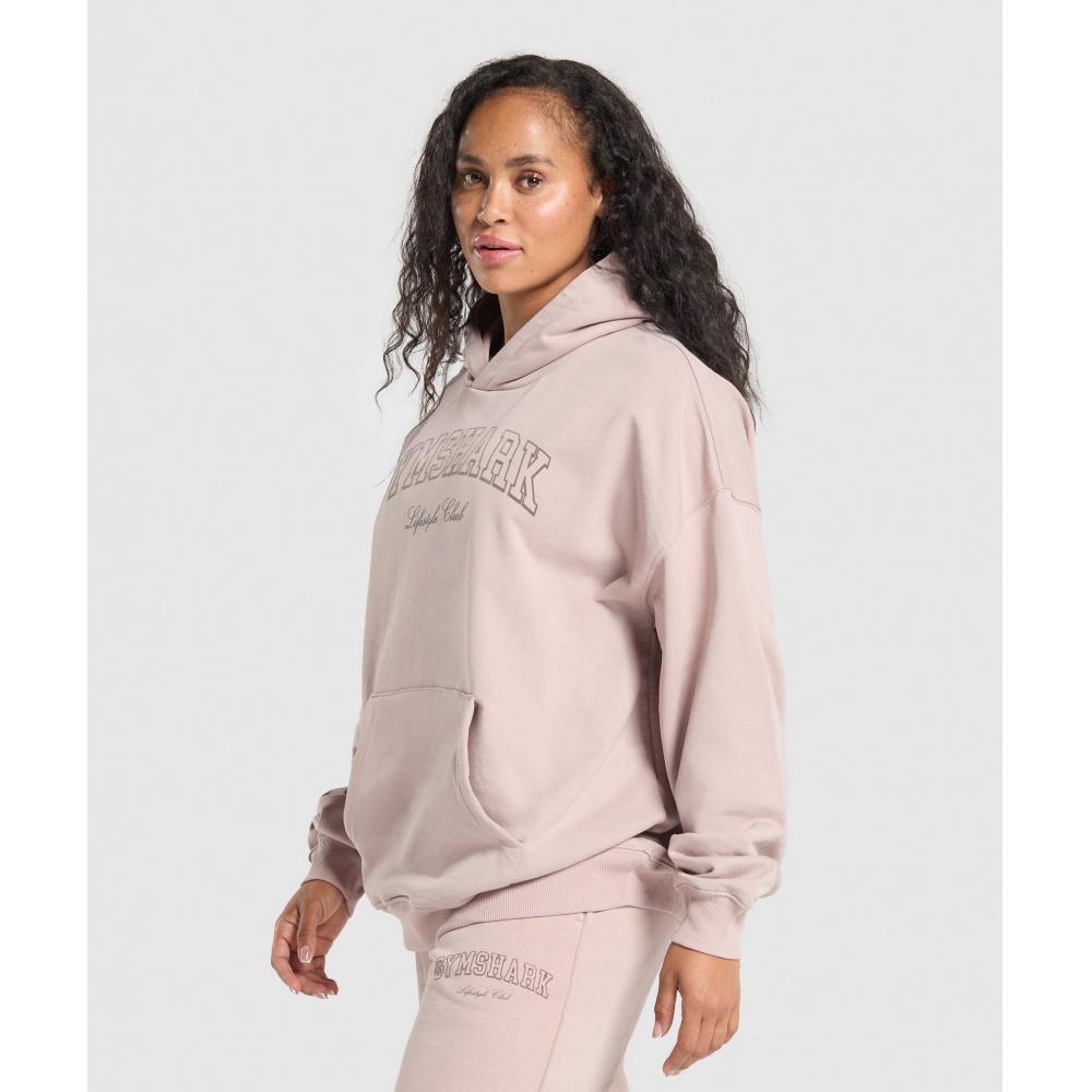 Gymshark Collegiate Hoodie Muted Pink B2b1y Kb68