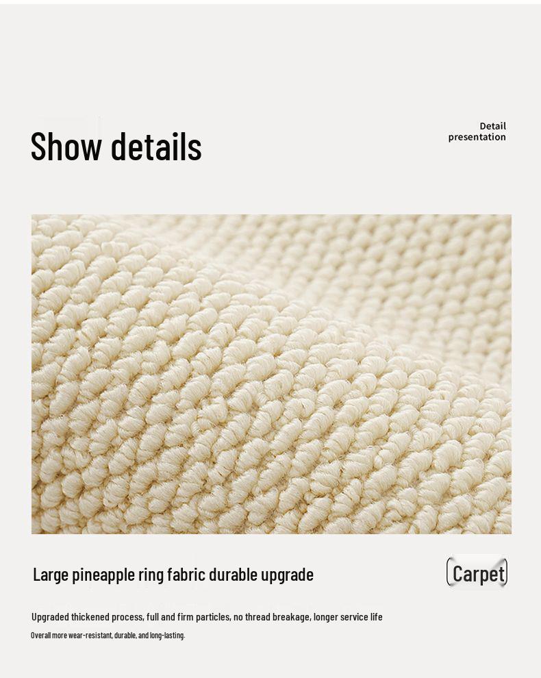 Durable Pineapple Ring Floor Mat: Stain-Resistant, Easy-Clean, Cat-Scratch-Proof, Non-Slip, Cold-Insulating Bedside Rug