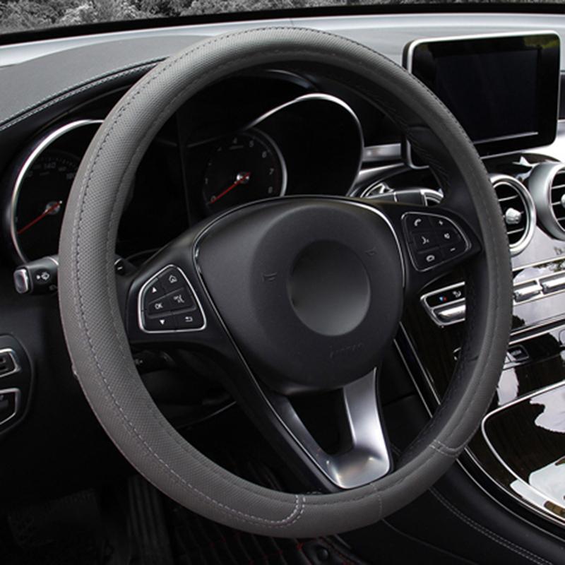 Uninersal Braid on Car Steering Wheel Cover For 37 - 38 CM 14.5"-15" Anti-slip M Size Steering-Wheel Car Styling Carpet