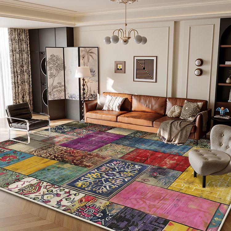 Boho Retro Carpet for Living Room Geometric Decoration Luxury Bedroom Bedside Rug 200x300 Foldable Non-slip Soft Mat Washable