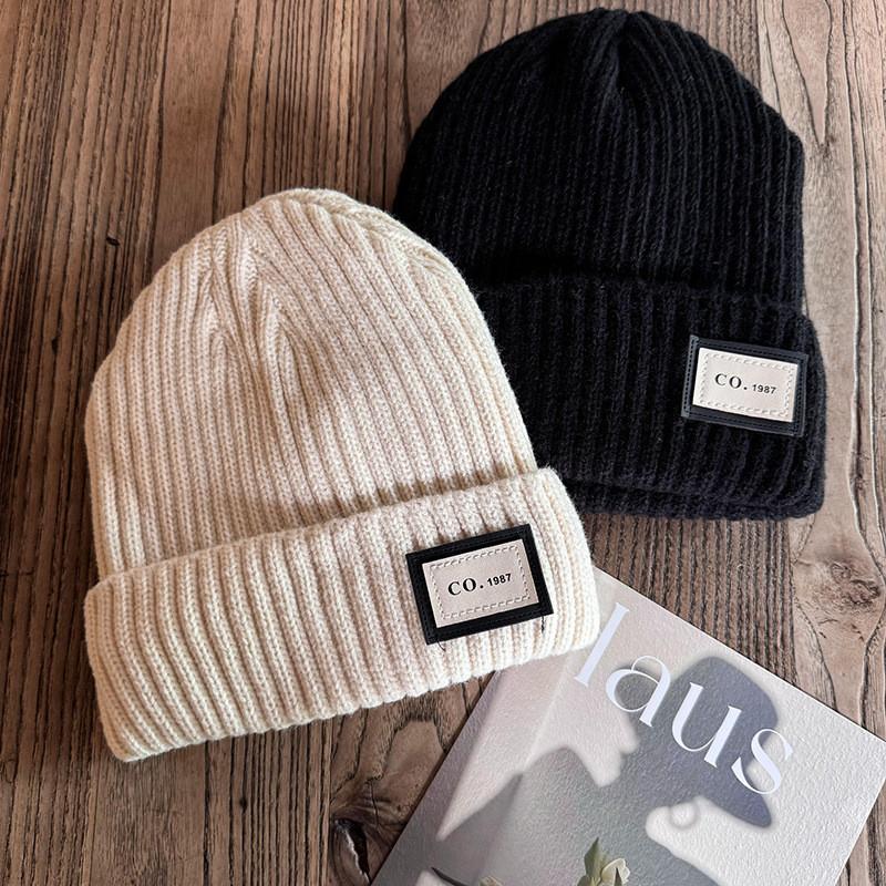 Winter Solid Color Knit Hat Men Women Fleece Lined Beanie Design Cold Weather