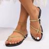 Plus Size 2025 Summer New Women’s Open Toe Slippers Round Toe Flat with Weave Outdoor Thong Sandals for Hot Sale Beach Slippers