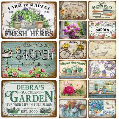 Vintage Metallschild für Café Gartendekorationen Retro Blechschild Heim Wandkunst Wandmalerei Plakette Platte Raumdekor Bauernhof Malerei Geschenk