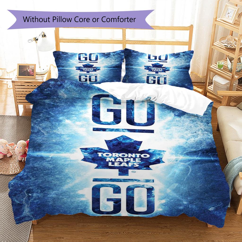 Set Biancheria da Letto con Motivo Toronto Maple Leafs Copripiumino Federa Decorazione per la Casa Regalo (1 * copripiumino + 2 * federa, senza nucleo)