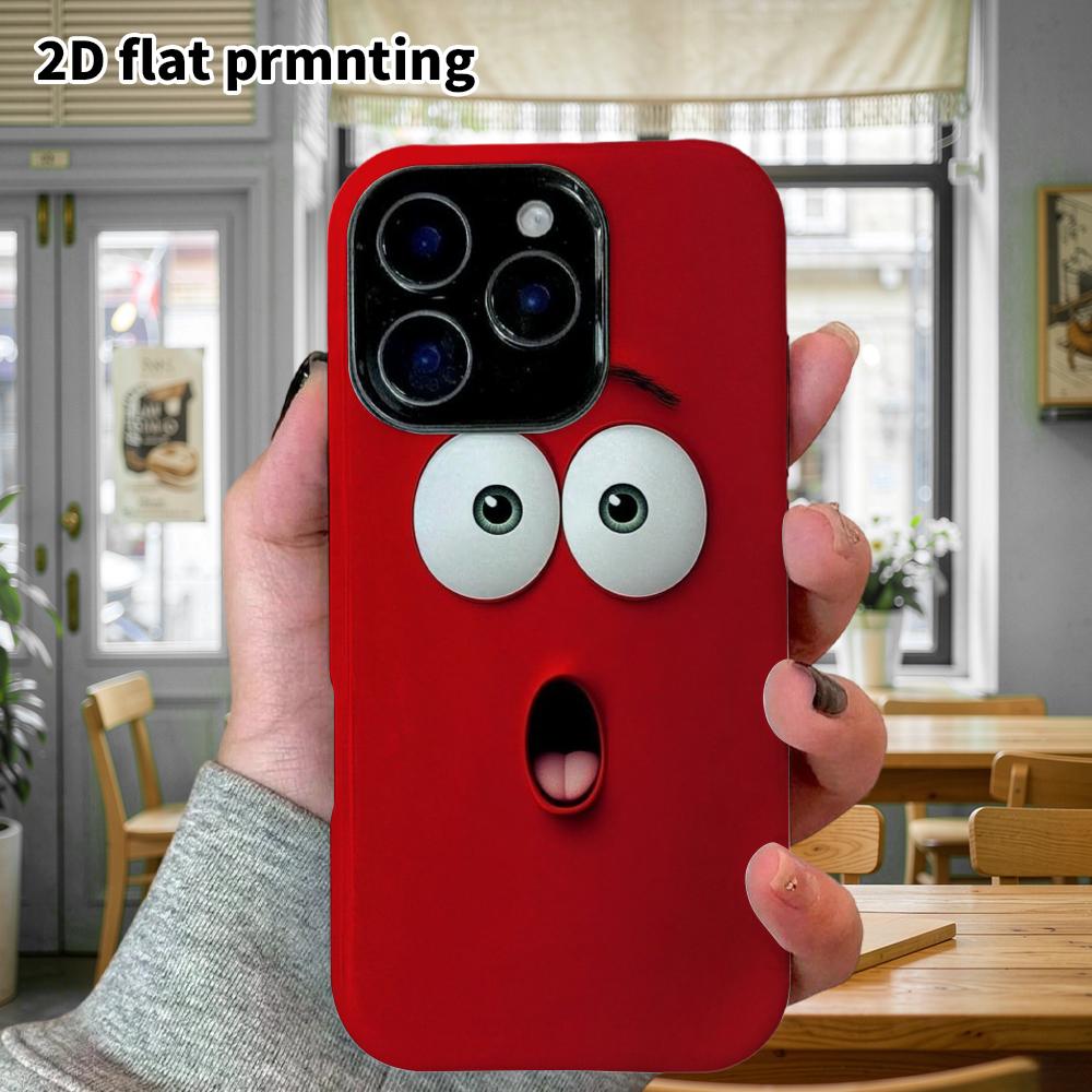 Phone Case: 2D Flat Samsung Galaxy A34 A35 M05 M06 S20 S22 S21 FE Plus 5G Protective Case, Red Shocked Face, Perfect Christmas and Halloween Holiday G