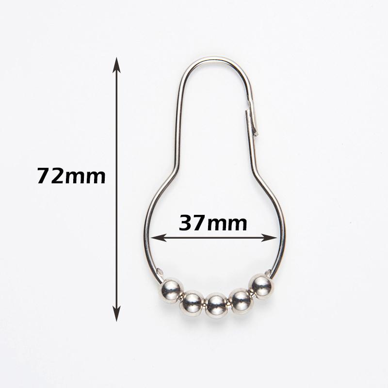12PCS Bathroom Accessories Five Beads Gourd Shaped Hook Metal Anti Rust Shower Curtain Hooks
