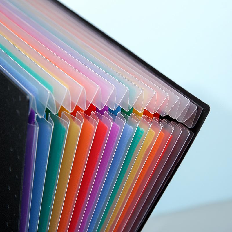 A4 Large Capacity Accordion Document Bag with Slanted Mouth for Student Paper Storage and Organization