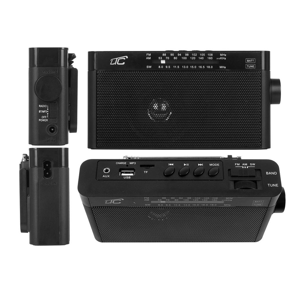 Ltc Przenośne Radio Sona, Bluetooth, Usb, Tf, Czarne