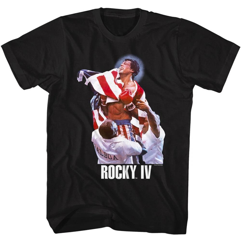 Rocky IV Victory Halo Men s T Shirt Balboa Boxing Champion Celebrations USA Flag XL