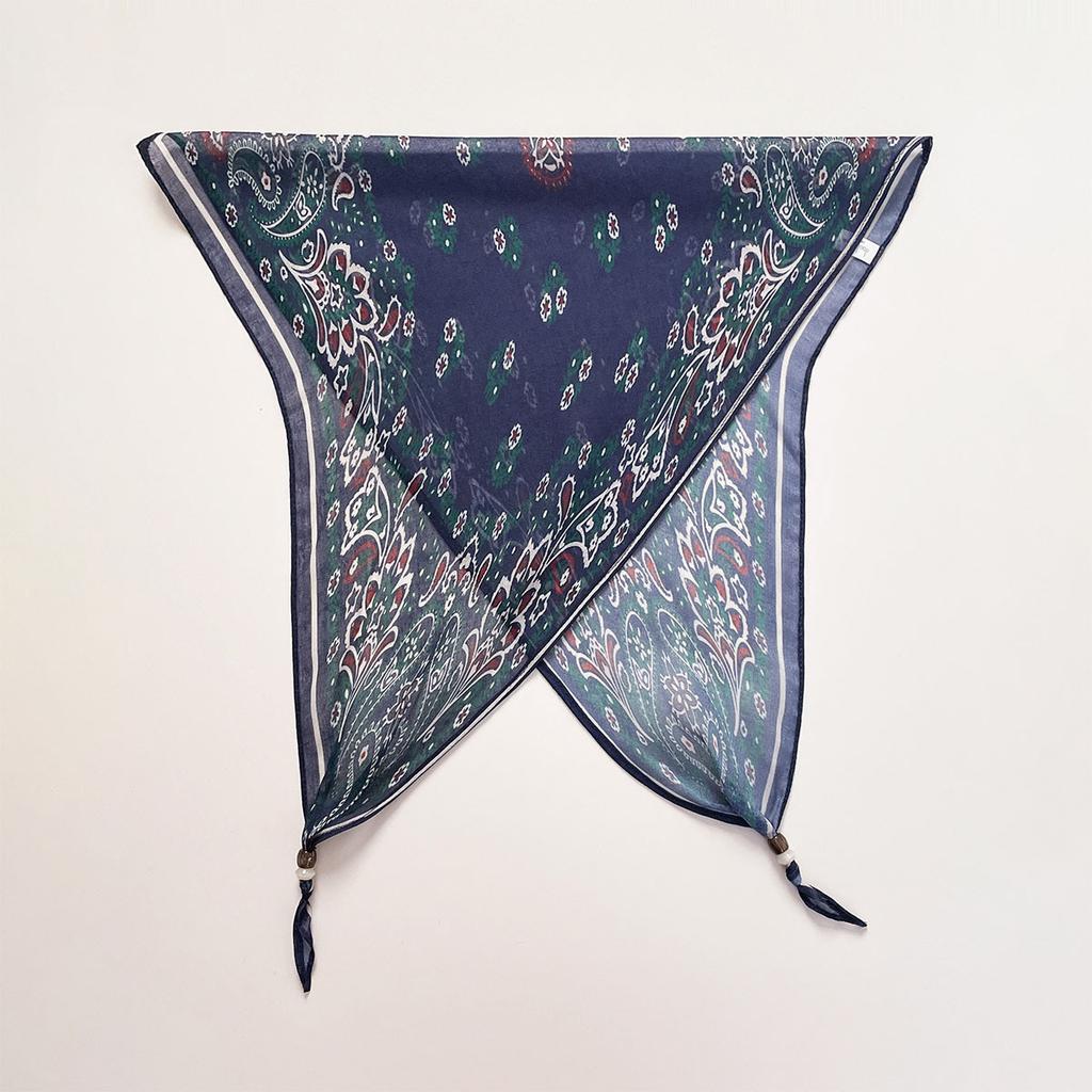 Retro rhombus cashew silk scarf women's niche neck high-end fashion neck accessories silk scarf small scarf headband