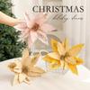 Fabric Plastic Christmas Artificial Flowers DIY Decoration Ornaments Xmas Tree Decorations 26cm Fake Flower New Year