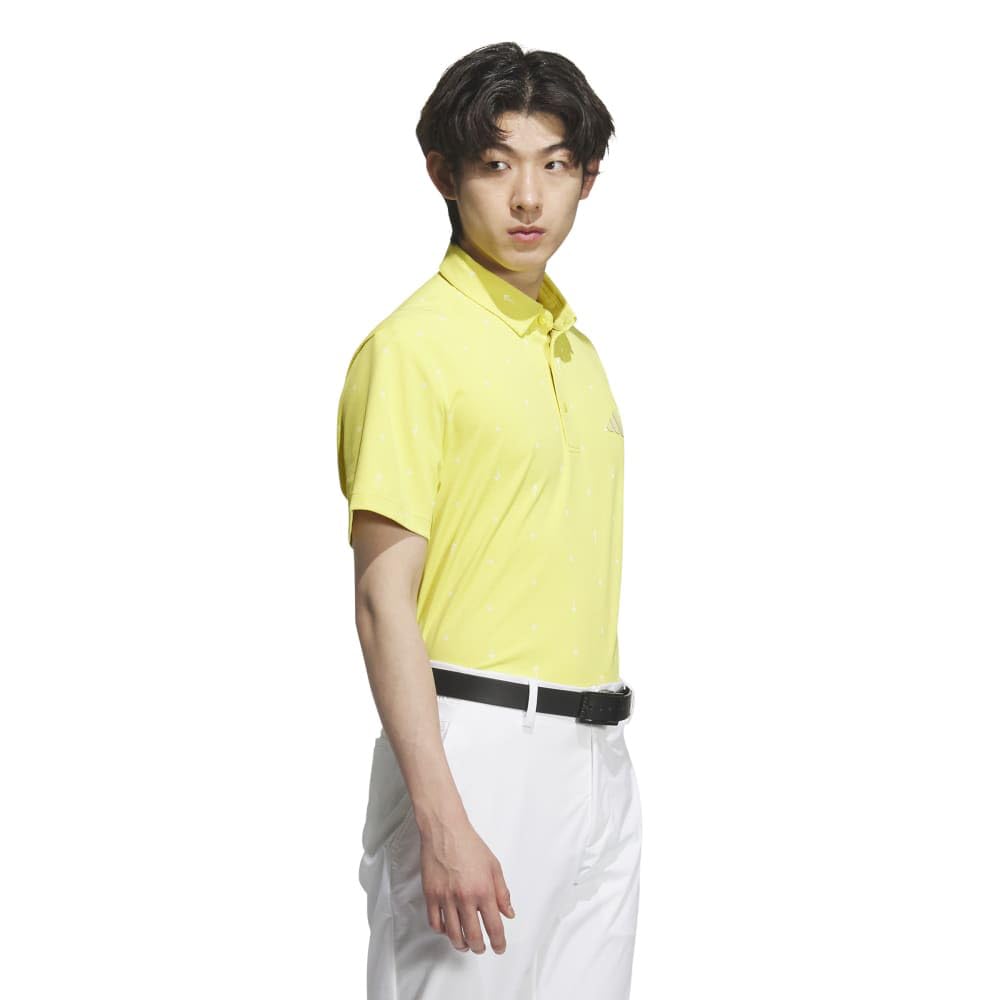 Adidas Golf Golf Monogram Short Sleeve Pure Sulfur Men's Shirt,