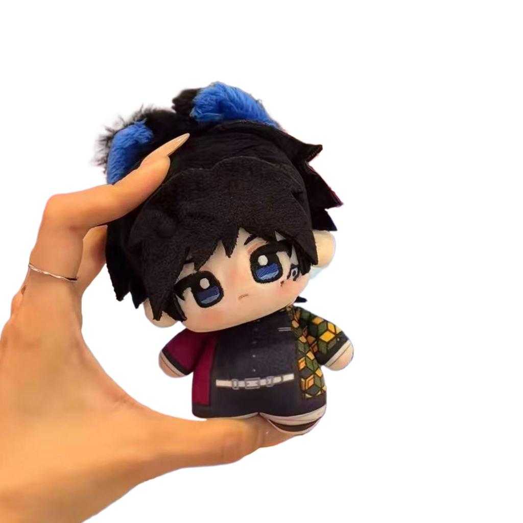10cm Demon Slayer Giyu Tomioka Cat Ear Plush Doll Cute Soft Stuffed Anime Character Collectible Gift for Anime Fans and Kids