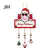 Indoor Holiday Party Supplies Merry Christmas Wooden Wall Door Hanging Sign with Bells, Rustic Santa Snowman Decor Tree Reindeer Decorative